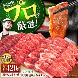 【ふるさと納税】【希少部位の赤身肉セット！】【12回定期便】佐賀県産しろいし牛 焼肉用盛り合わせセット（希少部位）各回420g【佐賀セントラル牧場】国産 肉 お肉 牛肉 冷凍 食べ比べ BBQ バーベキュー セット 佐賀県 白石町 白石 [IAH046]