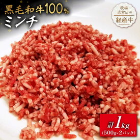 【ふるさと納税】牧場直営店の黒毛和牛100%ミンチ 1000g (500g×2パック)【川崎畜産】黒毛和牛 ミンチ 定期便1kg 100% 牛肉 ひき肉 牧場直営 国産 和牛 冷凍 便利 粗挽き 細挽き ハンバーグ 人気 おすすめ 佐賀県 白石町 白石 [IAX004]