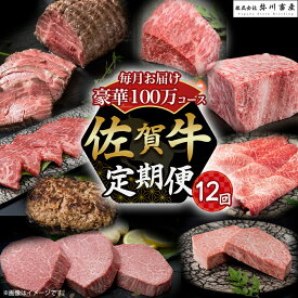 【ふるさと納税】 ZAF1 佐賀牛 毎月 豪華12回便 100万コース 定期便 12回 12ヶ月 しゃぶしゃぶ ロースステーキ ローストビーフ カルビ焼肉 ハンバーグ 赤身焼肉 ヒレステーキ ロースブロック モモブロック 国産牛 和牛 牛肉 肉 高級 人気 おすすめ 佐賀県 太良町