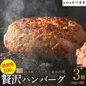 【ふるさと納税】絶品! 佐賀牛 100%ハンバーグ 150g×3個 手造り 佐賀牛100% 国産牛 和牛 ブランド牛 牛肉 肉 高級 人気 おすすめ 佐賀県 太良町 N217