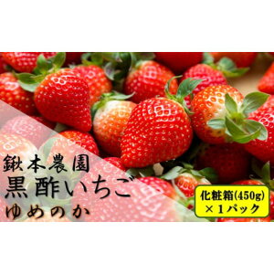 【ふるさと納税】N-242 鍬本農園の黒酢いちご(ゆめのか) 化粧箱 450g×1箱