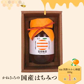 【ふるさと納税】O-36 かねひろの国産はちみつ（黒酢みかん蜜）600g おやつ スイーツ 国産はちみつ　太良町　返礼品　黒酢蜂蜜　みかん蜜　産地直送