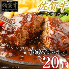 【ふるさと納税】佐賀牛デミハンバーグ真空個包装 20個 佐賀牛100％ 国産牛 和牛 佐賀牛 ブランド牛 牛肉 肉 高級 ハンバーグ デミソース おかず 夕飯 人気 おすすめ 簡単調理 レンジ調理 冷凍 真空パック 個包装 佐賀県 太良町 OA11