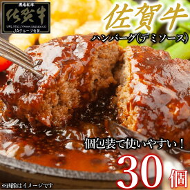 【ふるさと納税】佐賀牛デミハンバーグ真空個包装 30個 佐賀牛100％ 国産牛 和牛 佐賀牛 ブランド牛 牛肉 肉 高級 ハンバーグ デミソース おかず 夕飯 人気 おすすめ 簡単調理 レンジ調理 冷凍 真空パック 個包装 佐賀県 太良町 PA10