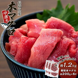 【ふるさと納税】長崎県産 本マグロ中落ち 約1.2kg（約200g×6パック）セット | マグロ 鮪 中落 小分け 刺身 養殖 海鮮丼 手巻き寿司 魚介類 海鮮 高級 お取り寄せ グルメ ギフト おつまみ 長崎 まぐろ 送料無料 九州