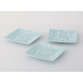 【ふるさと納税】【波佐見焼】12.5cm角のお皿3柄3枚組 はふり 【西海陶器】 1 52902