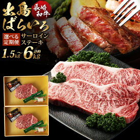 【ふるさと納税】【選べる定期便】長崎和牛「出島ばらいろ」特選霜降 サーロインステーキ たっぷり 計500g(約250g×2枚) 3ヶ月/6ヶ月/12ヶ月 定期便 A4等級以上 和牛 牛肉 お肉 霜降り ステーキソース 塩コショウ 冷蔵 長崎県 長崎市 送料無料