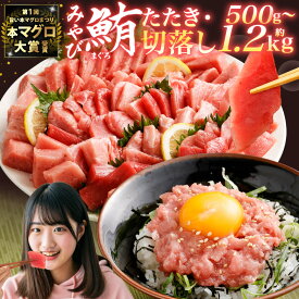 【ふるさと納税】本マグロ大賞受賞 みやび鮪 たたき ・ 訳あり 切り落とし 端っこちゃん セット 選べる容量 ( 約500g / 約800g / 約1.2kg ) | 坂田水産 まぐろ 鮪 本まぐろ タタキ トロ 中落ち すき身 冷凍まぐろ 訳アリ 不揃い 冷凍 魚 魚介類 海鮮 お取り寄せ 長崎