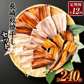 【ふるさと納税】【全12回定期便】一押し干物!!長崎蚊焼干し セット 6種 20枚×12回 計240枚 一夜干し あじ さば いわし かます 干物 おかず 焼き魚 九州 冷凍 長崎県 長崎市 送料無料