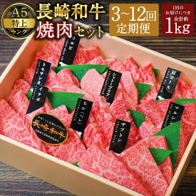 【ふるさと納税】【選べる定期便】【A4~A5特上ランク】長崎和牛 焼肉 盛り合わせ（特上） 約1kg 3ヶ月/6ヶ月/12ヶ月 定期便 シャトーブリアン サーロイン イチボ 和牛 牛肉 お肉 特上部位 食べ比べ BBQ 冷凍 長崎県産 国産 長崎県 長崎市 送料無料