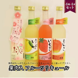 【ふるさと納税】果肉たっぷりフルーツリキュール 500ml×3本～10本 梅ヶ枝酒造 人気 飲み比べセット とろける桃 いちご ゆず 甘夏 美人梅酒 九州 佐世保市 リキュール 酒 洋酒 ギフト 女性向け 宅飲み ロック 炭酸割り