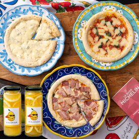 【ふるさと納税】ミシュラン掲載PIZZA3枚セットと佐世保オーガニックレモネードシロップの素のセット