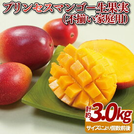 【ふるさと納税】プリンセスマンゴー生果実（不揃い家庭用）約3kg