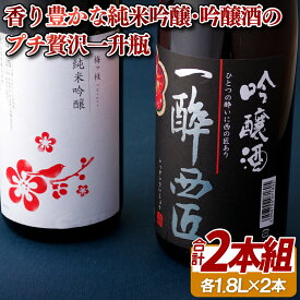 【ふるさと納税】【フルーティーな香り 辛口&中口】創業230年 純米吟醸 吟醸酒 一升瓶 1800ml プチ贅沢 2本セット 酒袋を使って丁寧に作られた酒 女性にも人気 日本酒 宅飲み 中口 辛口 酒 地酒 清酒 長崎 九州 のし お中元 御中元 お歳暮 御歳暮 送料無料