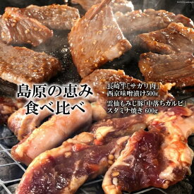 【ふるさと納税】 【島原の恵み食べ比べ】AE304 長崎牛「サガリ肉」西京味噌漬け 500g・雲仙もみじ豚「中落ちカルビ」スタミナ焼き 600g