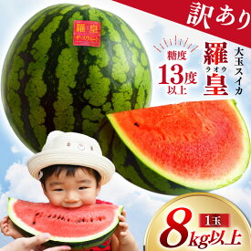 【ふるさと納税】 CH055【令和9年度出荷分】訳あり 大玉スイカ～羅皇（ラオウ）～（8kg以上）[訳アリ 先行予約 数量限定 すいか スイカ 西瓜 フルーツ 果物 長崎 長崎県 島原市] ◎