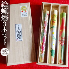 【ふるさと納税】 温かな色合いとゆらぎに安らぐ 絵蝋燭3本セット【伝統工芸 職人 木蝋 ろうそく 蝋燭 ローソク キャンドル クリスマス 和蝋燭 癒し 櫨 本多木蝋工業所 九州 長崎 島原 送料無料】