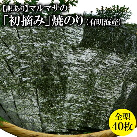 【ふるさと納税】BE195【訳あり】マルマサの「初摘み」焼のり 全型40枚（有明海産）