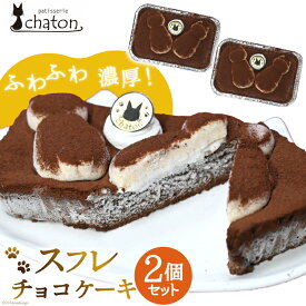 【ふるさと納税】 AI186 スフレ チョコケーキ 2個 セット [ チョコレートケーキ スフレケーキ ふわふわ チョコ ケーキ 冷凍 スイーツ 焼き菓子 濃厚 パティスリーシャトン 長崎県 島原市 ]