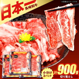 【ふるさと納税】＜選べる発送月＞【すき焼きやしゃぶしゃぶに】長崎和牛 切り落とし 計900g（300g×3P) / しゃぶしゃぶ　和牛　国産　切落し / 諫早市 / 日本ハムマーケティング株式会社[AHAL013]