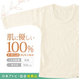 【ふるさと納税】オーガニックコットンこども肌着長袖(100cmサイズ)・日本アトピー協会推薦品 / シャツ 新生児用 赤ちゃん 綿 コットン / 諫早市 / 株式会社美泉 [AHAP018]
