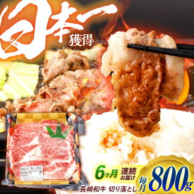 【ふるさと納税】【6回定期便】 長崎和牛 切り落とし 800g（400g×2）肩ロース・モモ・カタ・バラ使用 / 牛肉 ぎゅうにく 肉 和牛 国産牛 切落し / 諫早市 / 西日本フード株式会社[AHAV023]