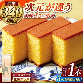【ふるさと納税】【全3回定期便】 五三焼カステラ1本 化粧箱入り / カステラ かすてら 五三焼 スイーツ 菓子 / 諫早市 / 株式会社松翁軒[AHCT014]