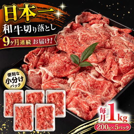 【ふるさと納税】【9回定期便】長崎和牛 切り落とし 1kg/月（総計9kg） / 牛肉 切り落とし 切りおとし きりおとし すき焼き 小分け / 大村市 / おおむら夢ファームシュシュ[ACAA232]