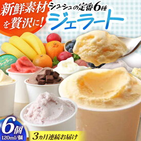 【ふるさと納税】【3回定期便】シュシュ 定番ジェラート6個セット / アイス アイスクリーム ジェラート スイーツ / 大村市 / おおむら夢ファームシュシュ[ACAA406]