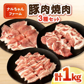 【ふるさと納税】ナルちゃんファーム 豚肉 焼肉セット 計1kg / しゃぶしゃぶ 焼肉 豚 国産 国産豚 / 大村市 / おおむら夢ファームシュシュ[ACAA019]