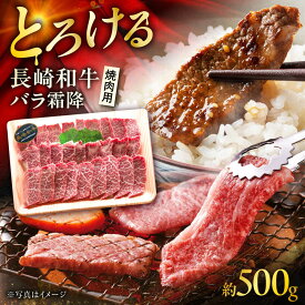 【ふるさと納税】長崎和牛バラ霜降焼肉用 約500g / 牛肉 バラ ばら バラ肉 ばら肉 霜降り 霜降 焼肉 焼肉用 牛 ブランド牛 和牛 / 大村市 / まるしん商会[ACCD016]