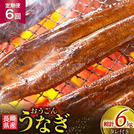 【ふるさと納税】うなぎ 国産 蒲焼 長崎県産 おうごんうなぎ 松 セット 約1kg 6尾〜8尾 6回 定期便 総計 約6kg [松永水産 長崎県 平戸市 hr42bgy400020] 鰻 うな重 うな丼 ひつまぶし 蒲焼き かばやき タレ付き 養殖 国内産 冷凍 unagi