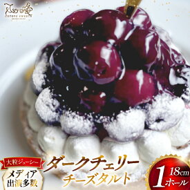 【ふるさと納税】ケーキ タルト 贅沢 ダークチェリー タルト 1ホール 18cm [心優-Cotoyu Sweets- 長崎県 平戸市 hr42bgy420098] アメリカン チェリー サクランボ さくらんぼ フルーツ 果物 たっぷり スイーツ ご褒美 誕生日