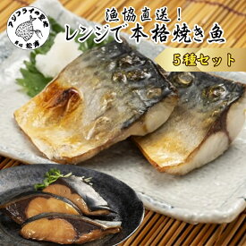 【ふるさと納税】漁協直送！レンジで本格焼き魚5種セット【B3-054】 鯖 サバ さば 鰤 ブリ ぶり 塩焼き みりん焼き 西京焼き 冷凍 レンチン 温めるだけ 魚 魚介類 海産物 海の幸