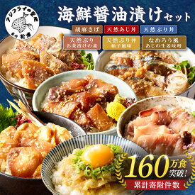 【ふるさと納税】＼お中元／＼父の日／《 内容量が選べる 》海の幸 海鮮醤油漬け 胡麻さば 天然あじ丼 天然ぶり丼 単品 3種セット 6種セット 小分け 簡単 流水解凍 お手軽 便利 個包装 海鮮 海鮮丼 漬け丼 お茶漬け 魚介 鯵 さば 鯖 ぶり あじ丼 ぶり丼 胡麻さば 時短