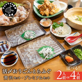 【ふるさと納税】活〆おうごんとらふぐ 贅沢2人前セット 贅沢4人前セット プレミアム4人前セット トラフグ とらふぐ ふぐ 河豚 フグ 高級 鍋 魚 海の幸 海産物 魚介類 九州 長崎県 松浦市 フルコース