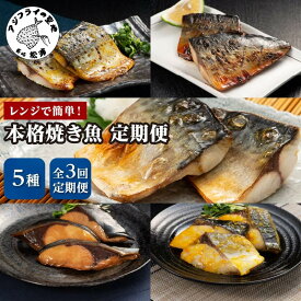 【ふるさと納税】【全3回定期便】袋のままレンジで本格焼き魚5種セット【D9-002】