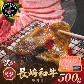 【ふるさと納税】訳あり！【A4～A5】長崎和牛焼肉用 500g【B2-159】 牛肉 牛 和牛 国産 焼肉 おすすめ 赤身 美味しい バーベキュー プレゼント ギフト 送料無料 お取り寄せ