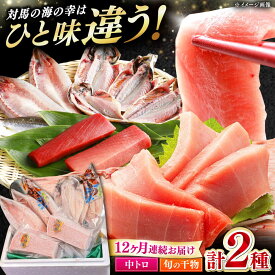 【ふるさと納税】【全12回定期便】対馬産 本マグロ 中トロ300g ＆干物《対馬市》【対海】 [WAH011] 新鮮 マグロ 鮪 本鮪 トロ 海鮮 冷凍 浜干し ひもの 定期