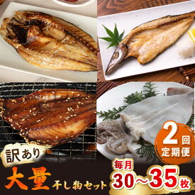 【ふるさと納税】【全2回定期便】【訳あり】大量干し物セット《壱岐市》【馬渡水産】[JAQ020] 訳あり 訳アリ あじ アジ 鯵 いわし イワシ 鰯 かます カマス 魳 いか イカ 烏賊 さば サバ 鯖 干物 ひもの