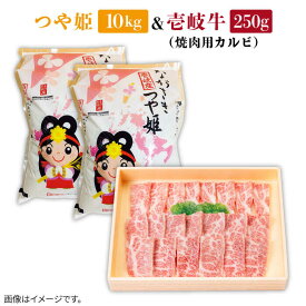 【ふるさと納税】《A4～A5ランク》壱岐牛カルビ250g・壱岐産米つや姫10kg《壱岐市》【壱岐市農業協同組合】[JBO041] 冷凍配送 黒毛和牛 A5ランク お肉 牛肉 焼肉 焼き肉 カルビ 新鮮 やさい ベジタブル 食材 お米 米 ご飯 ごはん セット 焼肉用 30000 30000円 3万