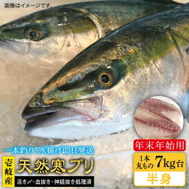 【ふるさと納税】【11/1～1/15お届け 年末年始用】天然 寒ブリ（一本丸ものサイズ7キロ台の半身ブロック） 《壱岐市》【壱岐島　玄海屋】[JBS021] ぶり 寒ぶり ブリ 魚 刺身 しゃぶしゃぶ 93000 93000円 のし プレゼント ギフト 冷蔵配送