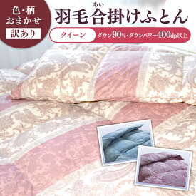 【ふるさと納税】【訳あり】 色柄おまかせ クイーン 羽毛合掛けふとん シルバープリンセスダック ダウン90% ダウンパワー400dp 《壱岐市》 【富士新幸九州】[JDH121]