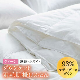 【ふるさと納税】【クイーン】羽毛布団 肌掛け・ダウンケット マザーグースダウン93％（無地・ホワイト）《壱岐市》【富士新幸九州】[JDH027] ロイヤルゴールドラベル 布団 ふとん 羽毛ふとん 肌掛 ダウンケット 羽毛 ダウン 綿100％ クイーン 100000 100000円 10万円