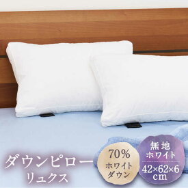 【ふるさと納税】 ダウンピロー リュクス ホワイトダウン70％（無地・ホワイト）《壱岐市》【富士新幸九州】 [JDH065] 枕 羽毛 寝具 ピロー 羽毛枕 布団 ふとん 48000 48000円