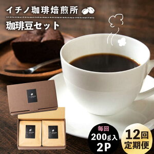 【ふるさと納税】【全12回定期便】コーヒー豆のセット 200g×2パック(粉も選べる)《壱岐市》【イチノ珈琲焙煎所 】 コーヒー 珈琲 コーヒー豆 ストレートコーヒー おうち時間 自家焙煎 豆