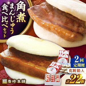 【ふるさと納税】【全2回定期便】【化粧箱入り】長崎角煮まんじゅう (12個)& 大とろ角煮まんじゅう(10個) 《壱岐市》【岩崎本舗】冷凍 豚 豚角煮 角煮饅頭 簡単調理 おやつ お取り寄