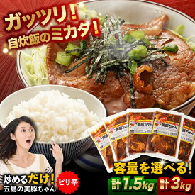 【ふるさと納税】五島美豚 美豚ちゃんピリ辛300g×5/10個セット 五島市/長崎フードサービス [PEL002] 簡単 調理 豚肉 豚 レトルト パック 小分け 国産 焼肉 加工 肉