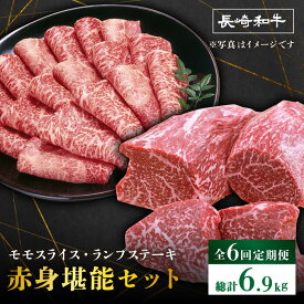 【ふるさと納税】【6回定期便】赤身 堪能セット 食べ比べ モモスライス ランプステーキ すき焼き＜スーパーウエスト＞ [CAG257]