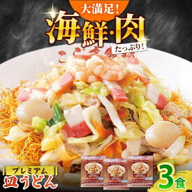 【ふるさと納税】【本格追求】プレミアム 海鮮 皿うどん 3食 / 南島原市 / こじま製麺[SAZ032]